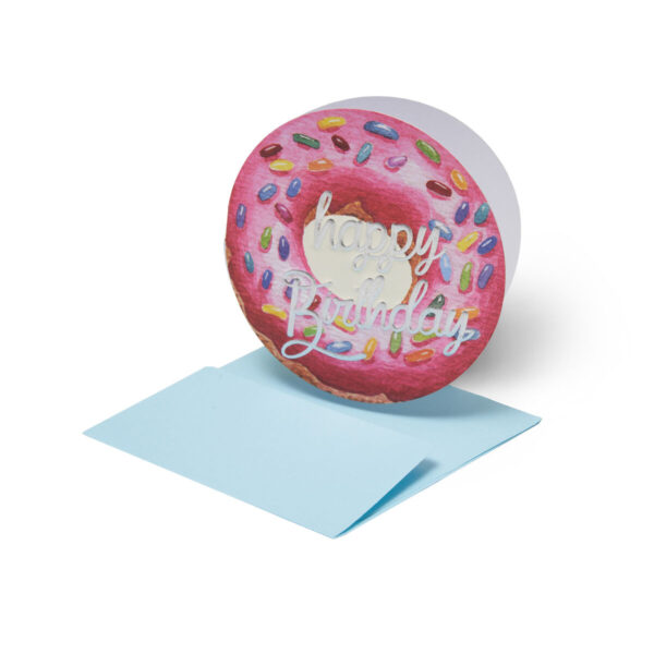 Mini Biglietto d'Auguri - Happy Birthday - Donut